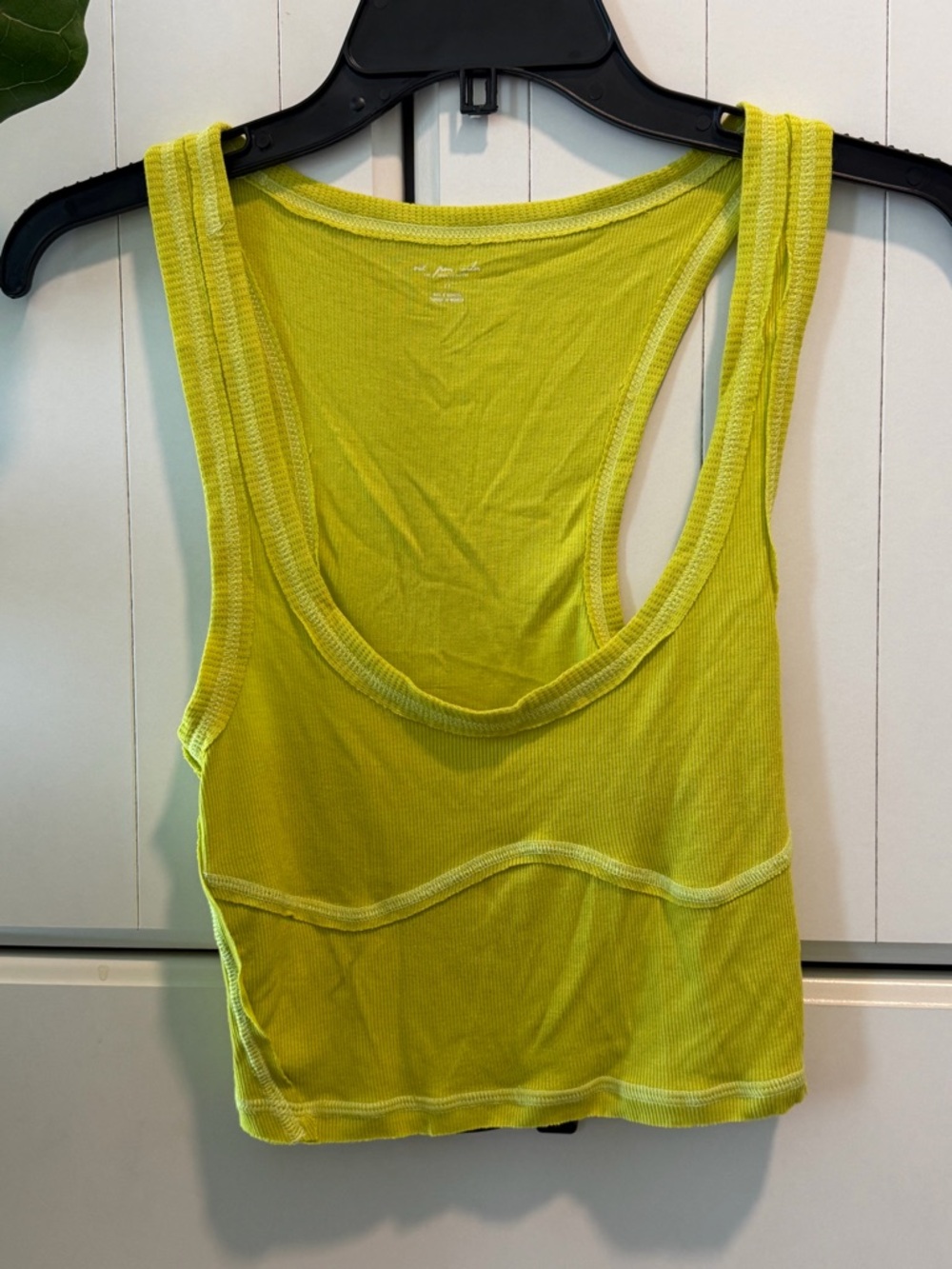 122- Urban Outfitters Neon Yellow Ribbed Racerback Crop Tank